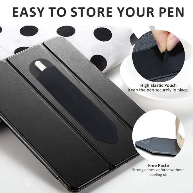 Alt view image 4 of 7 - 4 PCS Universal Self - Adhesive Elastic Stylus Holder Compatible with Apple Pencil 1st & 2nd Gen,Tablet Pen Cover in Black,Pink,Gray & Blue for iPad and Stylus Accessories