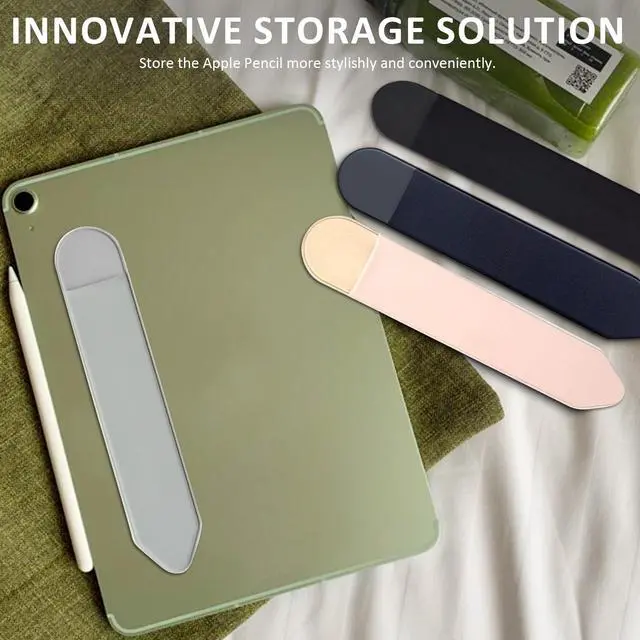 Alt view image 5 of 7 - 4 PCS Universal Self - Adhesive Elastic Stylus Holder Compatible with Apple Pencil 1st & 2nd Gen,Tablet Pen Cover in Black,Pink,Gray & Blue for iPad and Stylus Accessories