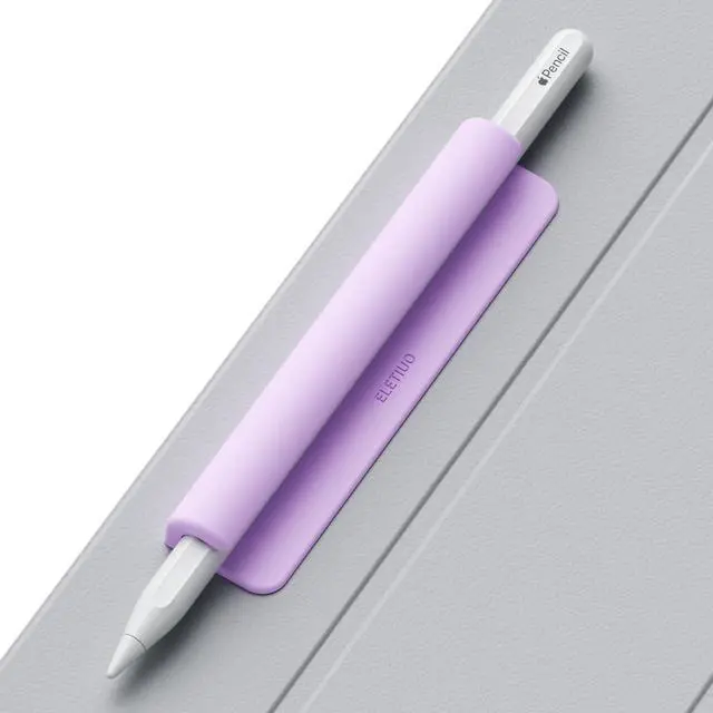 Main image of Silicone Pencil Holder Sleeve,Compatible with Apple Pencil (USB-C),Apple Pencil 1st/ 2nd Generation,Strong Adhesive Sticky Attached to iPad Case for Stylus Pens,Purple