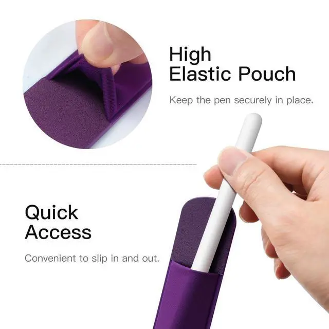 Alt view image 5 of 7 - Adhesive Pencil Case Holder Sticker for Apple Pencil, Deep Purple