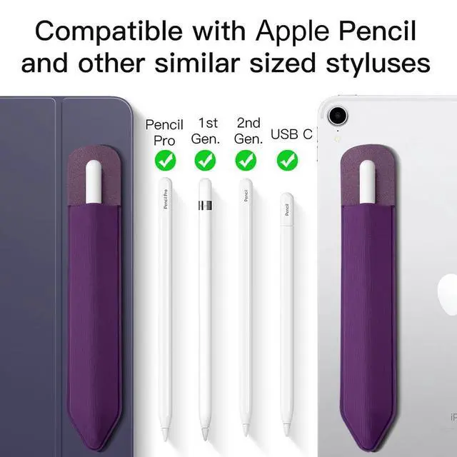 Alt view image 2 of 7 - Adhesive Pencil Case Holder Sticker for Apple Pencil, Deep Purple