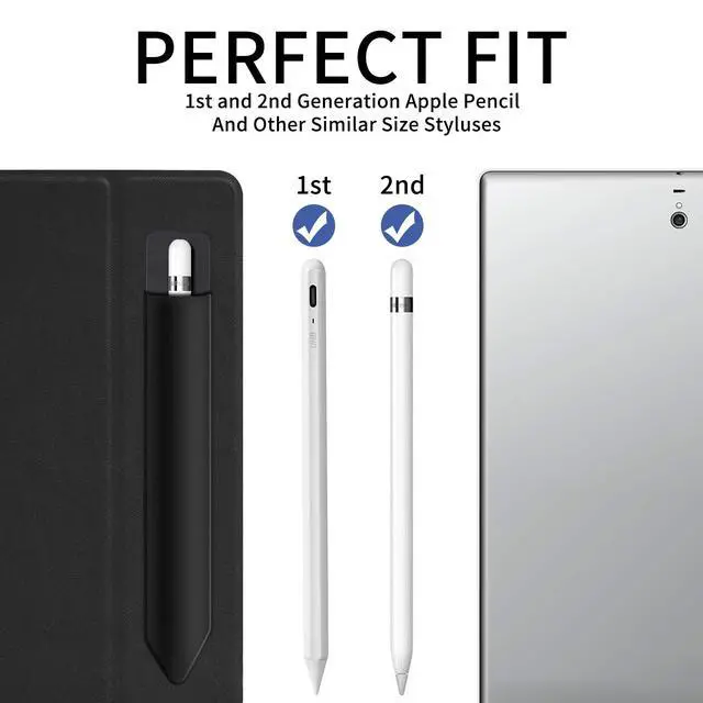 Alt view image 2 of 7 - 2 Pack Pencil Holder for Apple Pencil 1st 2nd Gen (Black, Black)