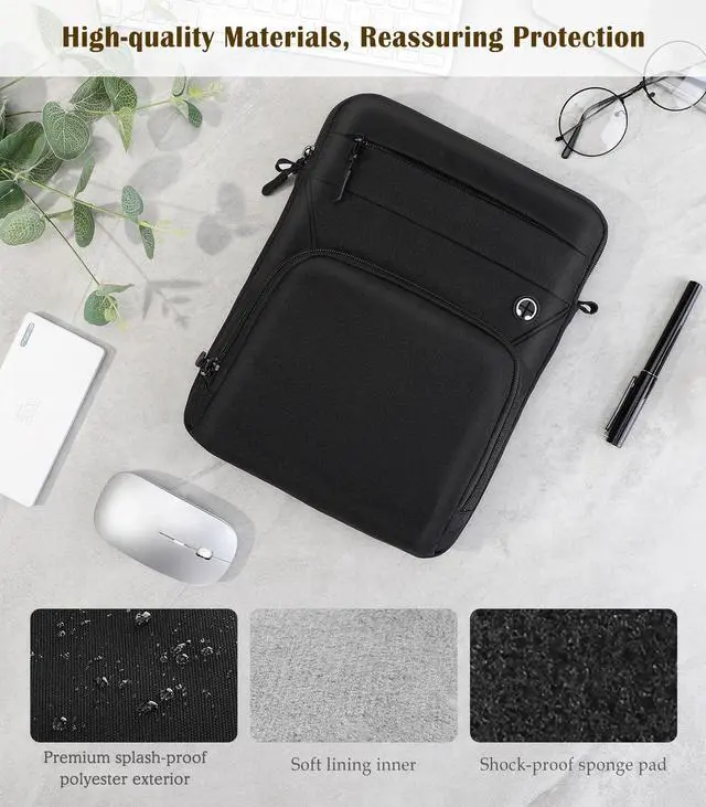 Alt view image 5 of 7 - 9-11 Inch Tablet Sleeve Bag with Shoulder Strap, Black