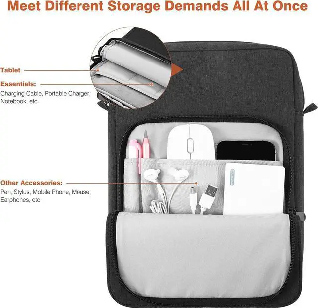Alt view image 4 of 7 - 9-11 Inch Tablet Sleeve Bag Carrying Case with Shoulder Strap