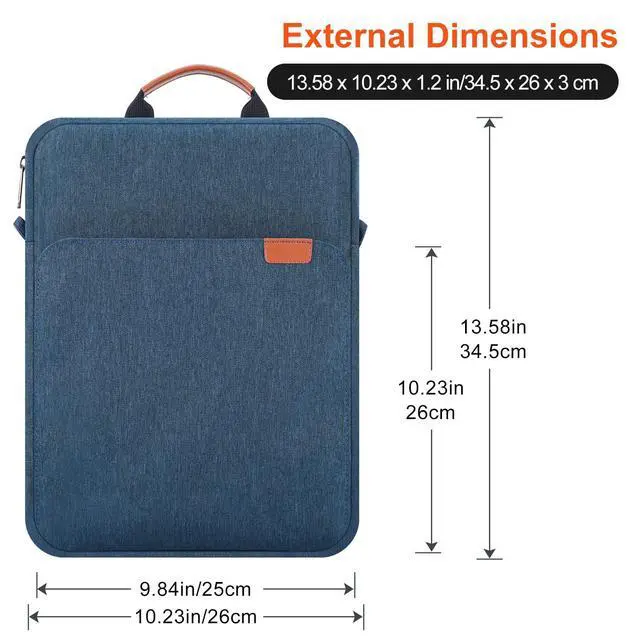 Alt view image 2 of 6 - 12.9-14.2 Inch Tablet Sleeve Bag for Samsung Galaxy Tab S11 S10 S9 S8 Ultra 14.6",13" iPad Air M2 M3 M4/Pro M5 M4/Pro 12.9, MacBook Air 13.6"/Pro 14.2"/Neo 13/Surface Laptop/Surface Pro 11 Case-Blue