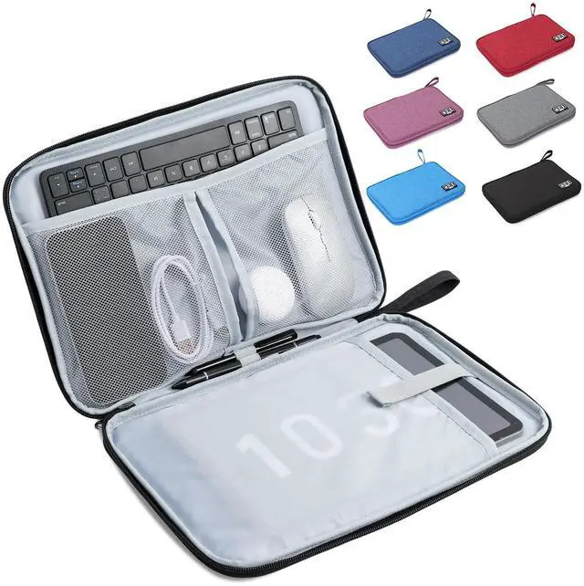 Main image of Tablet Carrying Case Organizer, Professional 300D Cationic iPad Sleeve for 11 inch iPad Pro/Air, Water-Repellent Electronics Accessories Bag for Wireless Keyboard & Mouse, Business Travel