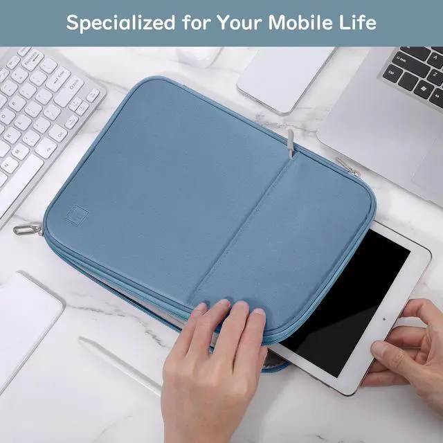 Alt view image 6 of 7 - 9-11 Inch Tablet Sleeve Padded Carrying Case, Blue