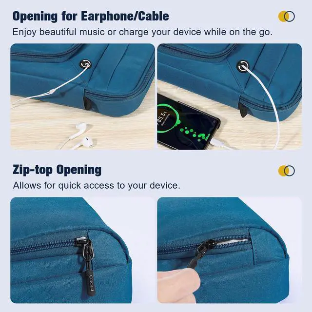 Alt view image 5 of 7 - 9-11 Inch 360° Protection Tablet Sleeve Bag with Earphone Hole
