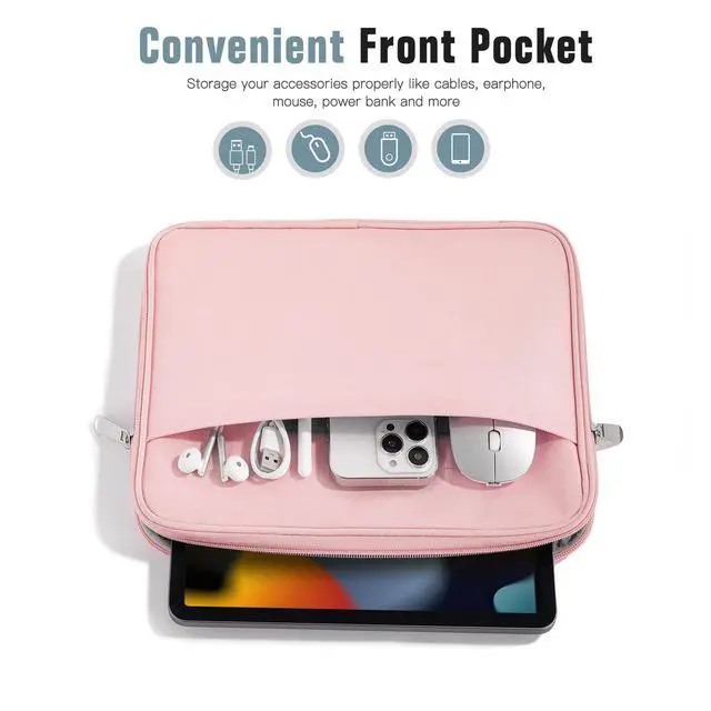 Alt view image 5 of 7 - 9-11" Tablet Sleeve with Pocket for iPad A16 Tab, Pink