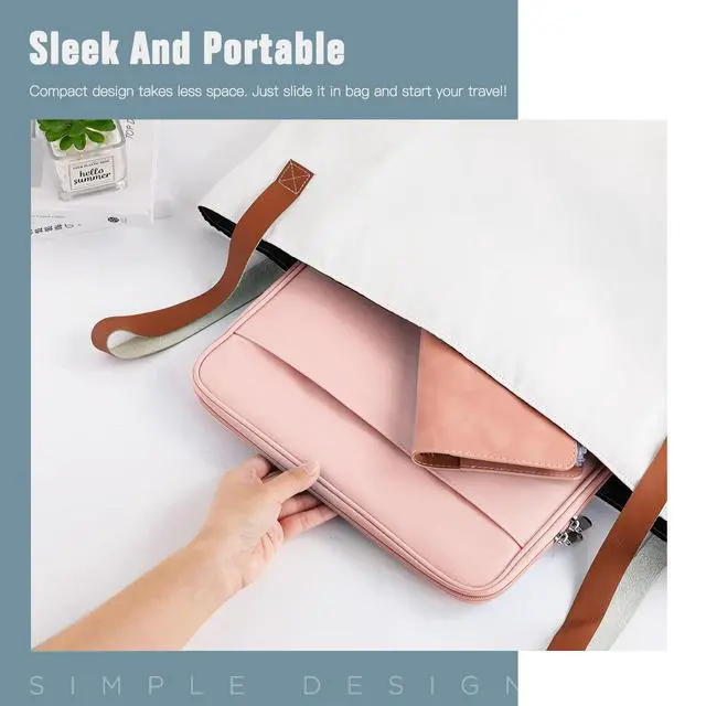 Alt view image 6 of 7 - 9-11" Tablet Sleeve with Pocket for iPad A16 Tab, Pink