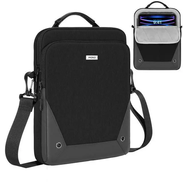 Main image of 9-11 Inch Tablet Sleeve Bag 360° Protetive Carrying Case Compatible with iPad 10th 10.9, iPad Air 5/4th 10.9, iPad 9/8th 10.2, iPad Pro 11, Tab S8/S9 11, with Handle and Shoulder Strap, Black