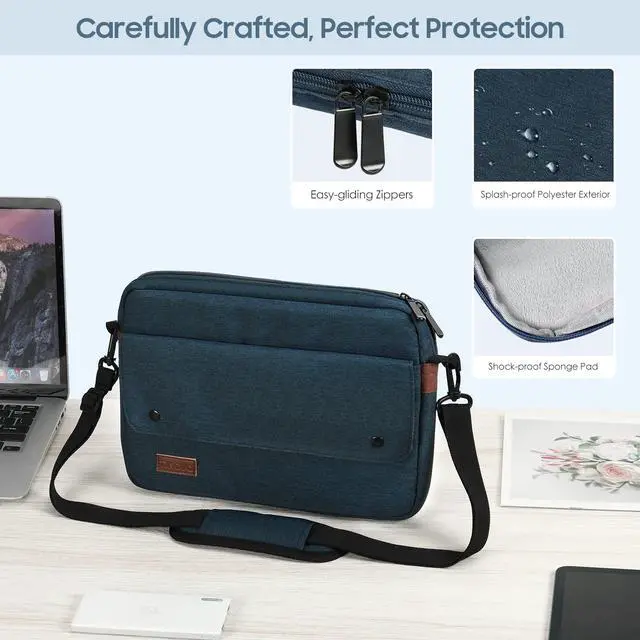 Alt view image 5 of 7 - 9-11 Inch Tablet Sleeve Bag with Shoulder Strap, Indigo
