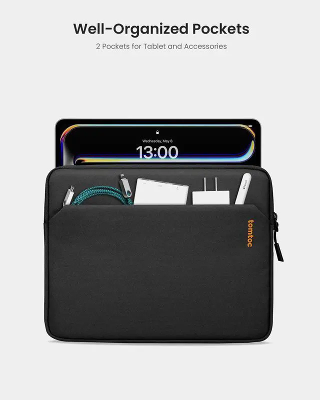 Alt view image 2 of 7 - 13 Inch iPad Case Tablet Sleeve for 2026 13 Inch iPad Air M4, M3&M2, iPad Pro M5/M4, 12.9-in iPad Pro M2&M1 with Magic Keyboard and Smart Keyboard Folio, Additional Accessories Pocket