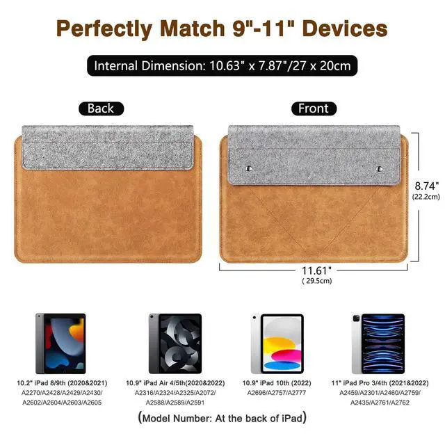 Alt view image 2 of 7 - 9-11 Inch Tablet Sleeve Bag with Slim Design