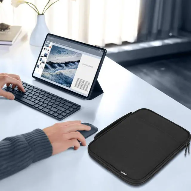 Alt view image 7 of 7 - 9-11 Inch Tablet Sleeve Padded Carrying Case with Handle, Black
