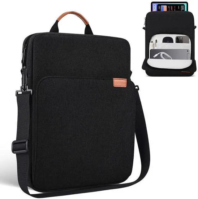 Main image of 13 inch iPad Sleeve Carrying Bag for 13 inch iPad Pro M5 & Air M4/M3 2026, iPad Pro 12.9, 13.8" Surface Laptop 7th, Padded Trave Tablet Case with Shoulder Strap, Black