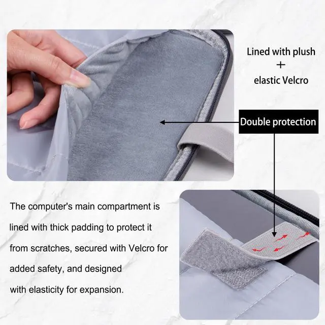 Alt view image 4 of 6 - iPad Pro 12.9 Carrying Bag, Tablet Sleeve 12.9 Magic/Smart Keyboard Accessory Bag for Pad Pro 12.9 M2/M1/2018-2020, Surface Pro 9/8/X/7/6, 12.4" Galaxy Tab S8/S7+ Waterproof Carrying Case (Black)