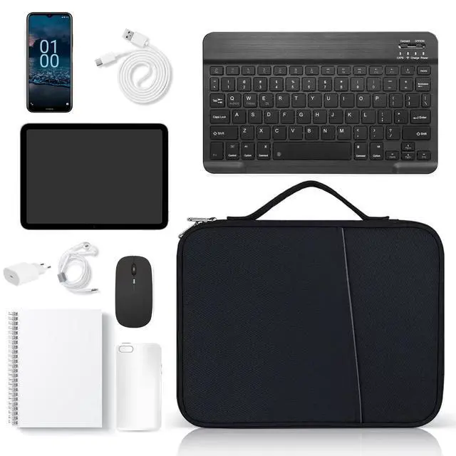 Alt view image 5 of 6 - iPad Pro 12.9 Carrying Bag, Tablet Sleeve 12.9 Magic/Smart Keyboard Accessory Bag for Pad Pro 12.9 M2/M1/2018-2020, Surface Pro 9/8/X/7/6, 12.4" Galaxy Tab S8/S7+ Waterproof Carrying Case (Black)
