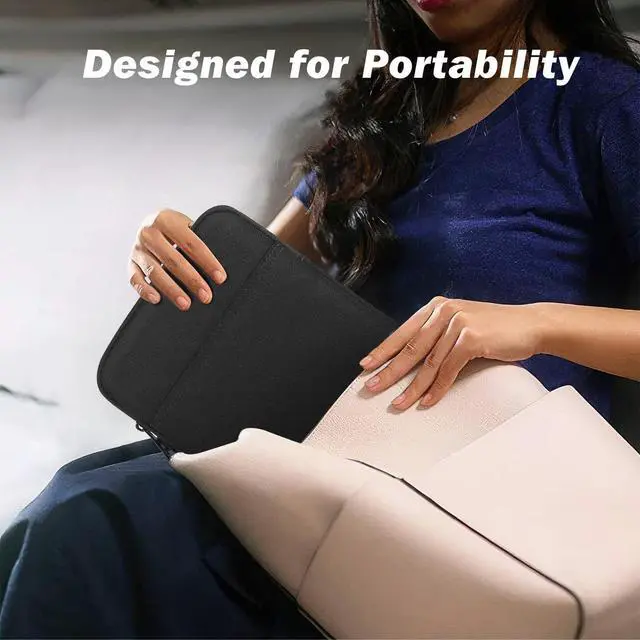 Alt view image 6 of 7 - 8-9 Inch Tablet Sleeve Padded Carrying Case, Black