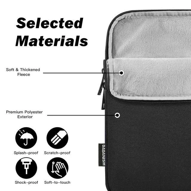 Alt view image 3 of 7 - 8-9 Inch Tablet Sleeve Padded Carrying Case, Black