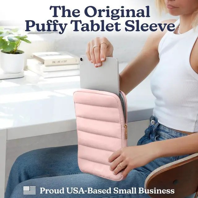 Alt view image 2 of 7 - The Original Puffy iPad Sleeve 9-11 Inch Tablet Sleeve, Pink i Pad Case for Women and Men, Cute iPad Air Pouch, 9 10 Inch, 11 Inch Bag