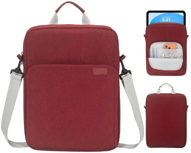 Main image of 9-11Inch Tablet Sleeve Bag Portable Tablet Bags for Men and Women, Compatible with iPad Pro/Air (A16) 11", iPad 10th 10.9", iPad 9/8/7th 10.2", iPad Air 5/4th 10.9, Galaxy Tab A11+ Plus 11" - Wine Red