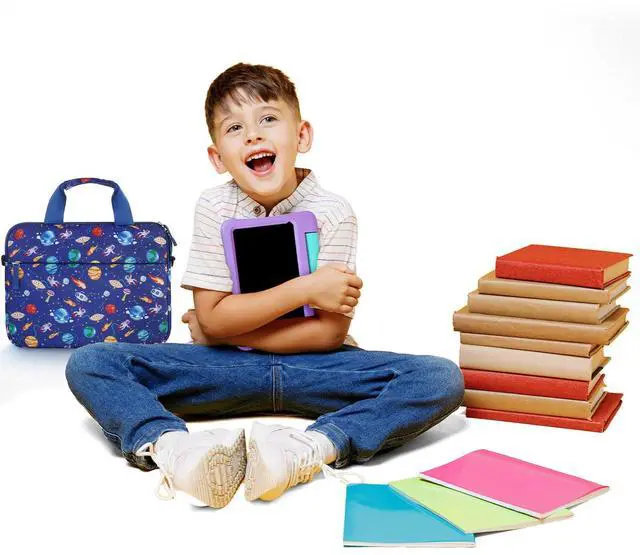 Alt view image 2 of 6 - Kids Tablet Bag for Boys, Kids Tablet Carrying Case for Fire HD 10, HD 8, Fire 7 Sleeve Bag Kid Kindle Bag, iPad Bag for Kid, Space Blue