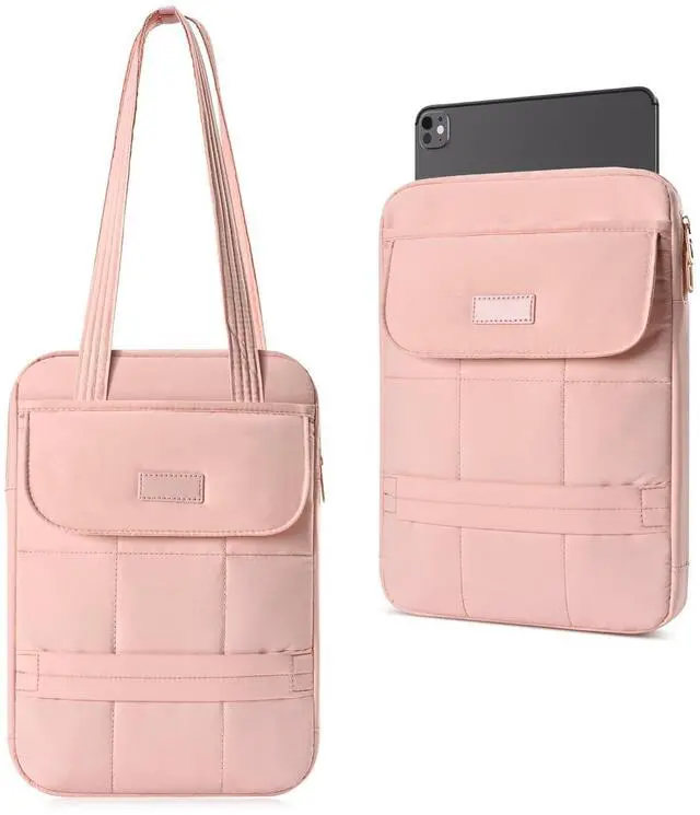 Main image of 11 Inch Tablet Sleeve Bag11-12.4 Inch Puffy Tablet Sleeve for iPad A16 2025,iPad Air 11 inch M4 M3 M2, iPad Pro 11 M5 M4, Samsung Galaxy Tab S10+, S9+, S9 FE+, S8+,S7+ 12.4" Fluffy Shoulder Bag(Pink)