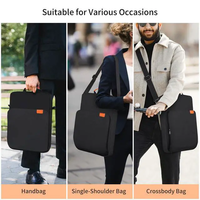 Alt view image 2 of 7 - 13 Inch Laptop Shoulder Bag Carrying Case for Macbook Air 13" M5 M4 A3449 A3420/ 2026 MacBook Neo A18 Pro A3404/ MacBook Pro 14" M5 M4 M3/ 13" iPad Pro/Air M5 M4, Vertical Laptop Sleeve Handbag, Black