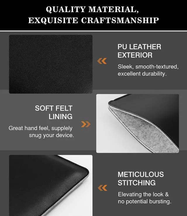 Alt view image 4 of 7 - 9-11 Inch Tablet Sleeve, PU Leather Briefcase Slim Stylish Case