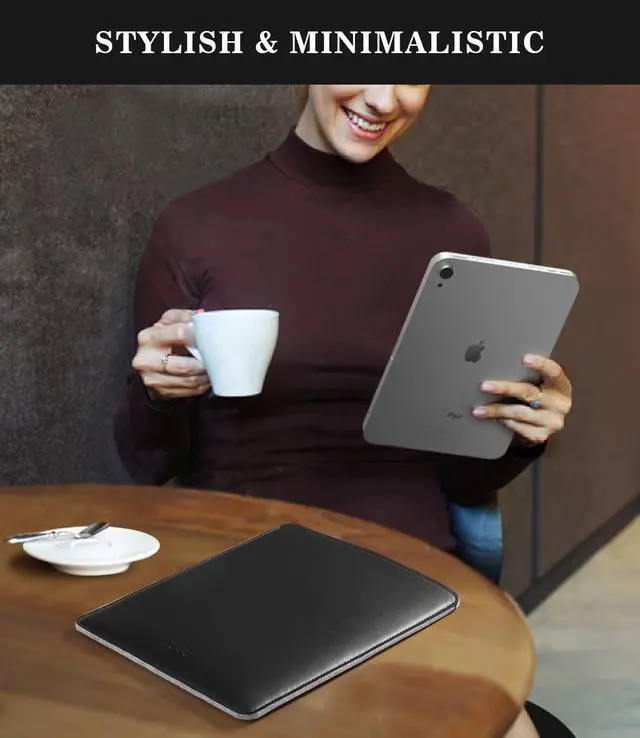 Alt view image 6 of 7 - 9-11 Inch Tablet Sleeve, PU Leather Briefcase Slim Stylish Case