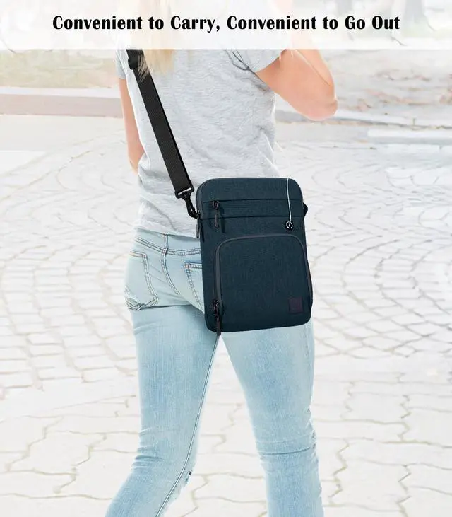 Alt view image 2 of 7 - 9-11 Inch Tablet Sleeve Bag with Shoulder Strap, Indigo