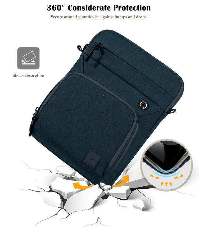 Alt view image 6 of 7 - 9-11 Inch Tablet Sleeve Bag with Shoulder Strap, Indigo