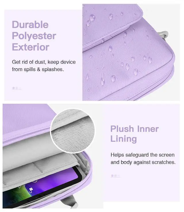 Alt view image 3 of 7 - 9-11 Inch Tablet Sleeve Bag Handle Carrying Case with Shoulder Strap