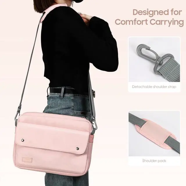 Alt view image 6 of 7 - 9-11" Tablet Sleeve with Strap for iPad A16 Tab, Pink