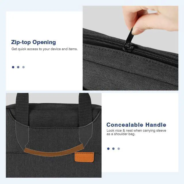 Alt view image 6 of 7 - 9-11 Inch Tablet Carrying Case Shoulder Bag with Concealed Hand Strap