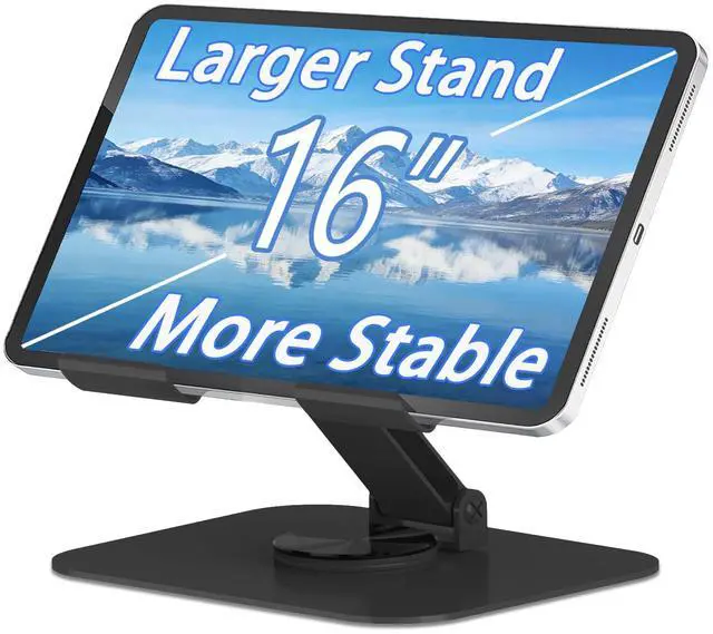 Main image of Large Metal Tablet Stand 360° Rotation for 4-16 Tablet, Black