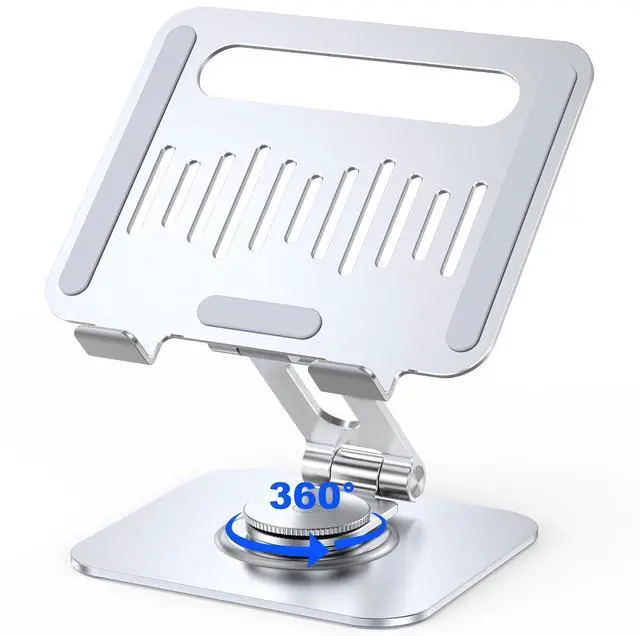 Main image of Aluminum Tablet Stand, 360° Rotating iPad Holder Fits 4-13"