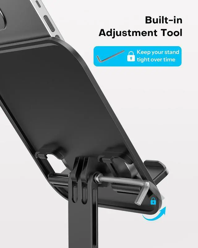 Alt view image 4 of 7 - TA04 Ultra-Slim Tablet Stand for iPad, Swivel Phone Holder for Desk