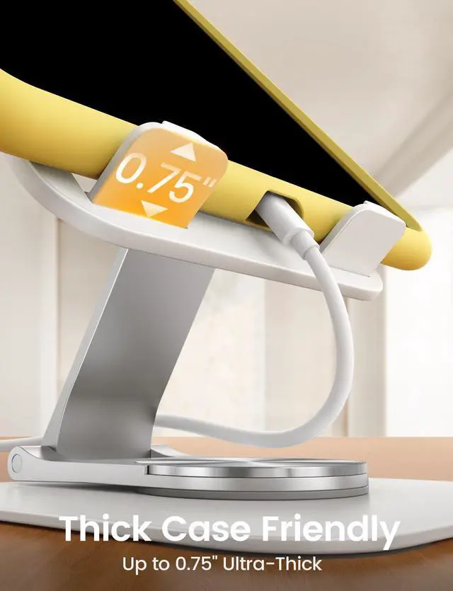 Alt view image 4 of 7 - Adjustable iPad Stand for Desk Ultra-Slim Foldable 360° Rotation