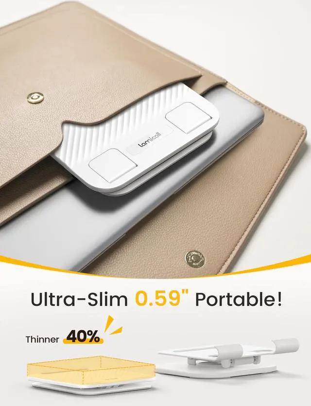 Alt view image 6 of 7 - Adjustable iPad Stand for Desk Ultra-Slim Foldable 360° Rotation
