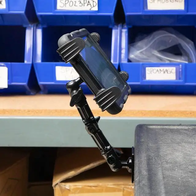 Alt view image 3 of 7 - Mounts - Heavy-Duty Tablet Mount | Secure Drill Base for Cars, Walls, and Tables | Adjustable Arm Ensures Perfect Positioning | Universal Tablet Stand and Holder | Great for iPad Wall Mount
