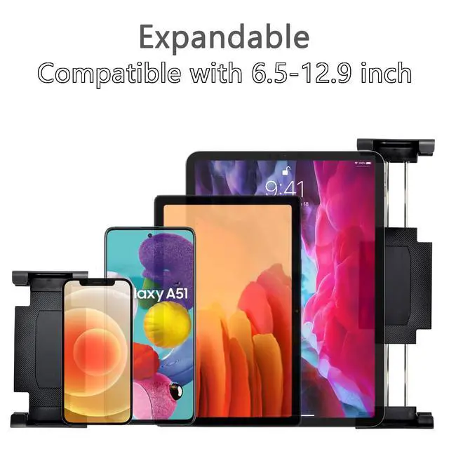 Alt view image 5 of 7 - Aluminum Arm Heavy Duty Tablet Mount Drill Base - for 6.5"-12.9" Tablet iPad Pro/Mini, iPad Holder for Truck, Car,Dashboard,Desk,Wall-Swivel with 1 inch/25mm Ball Joint
