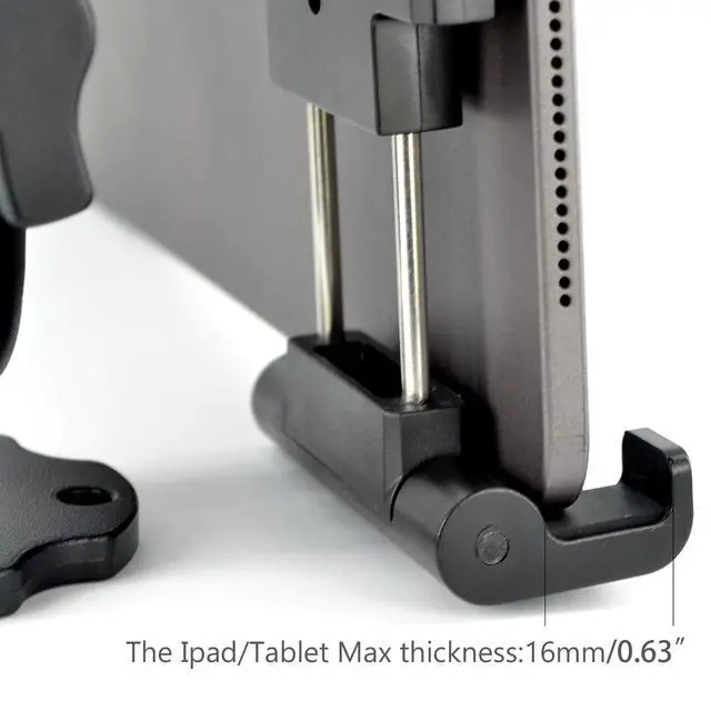 Alt view image 6 of 7 - Aluminum Arm Heavy Duty Tablet Mount Drill Base - for 6.5"-12.9" Tablet iPad Pro/Mini, iPad Holder for Truck, Car,Dashboard,Desk,Wall-Swivel with 1 inch/25mm Ball Joint