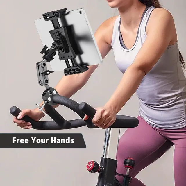 Alt view image 2 of 7 - Tablet Mount for Spin Bike Treadmill,Microphone Stand