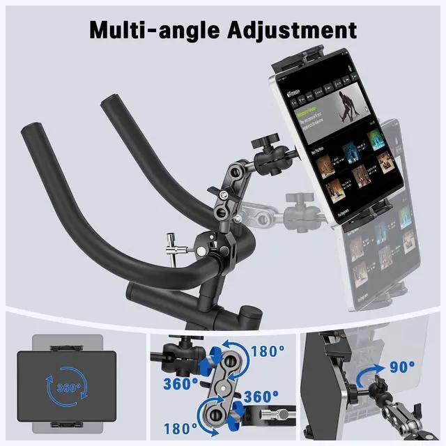 Alt view image 6 of 7 - Tablet Mount for Spin Bike Treadmill,Microphone Stand