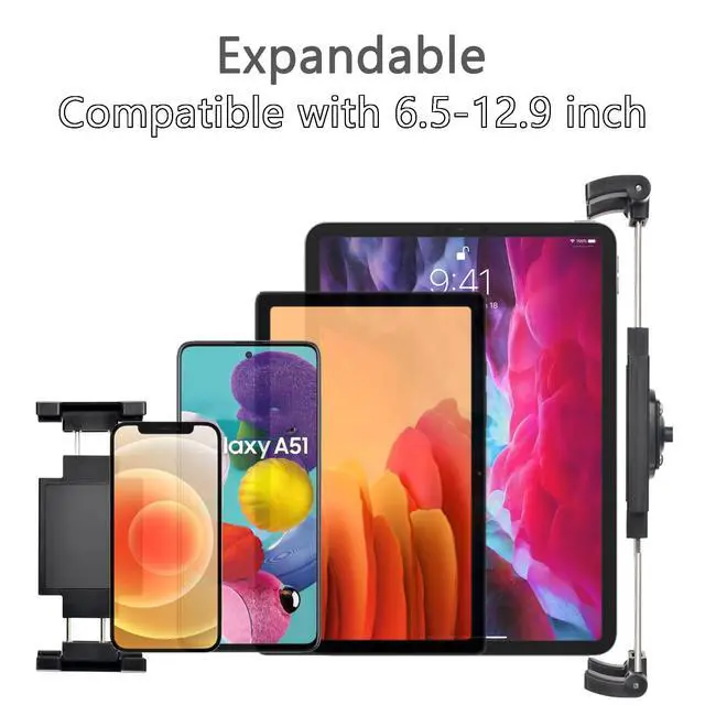 Alt view image 6 of 6 - 1" Ball Tablet Holder Screw-Mounted Tablet Mount Compatible with RAM B Size System, Adjustable iPad Holder for 7-12.9" Tablets, Car Truck Boat Dashboard