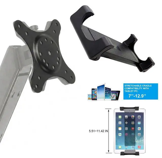 Alt view image 6 of 7 - Universal Holder POS Mount Adapter for Tablet, Smartphone & Portable LCD Monitor & Device up to 0.7" inch Thick, VESA 75x75 100x100 mounting (iPad | iPhone | Galaxy Tab | Pixel)