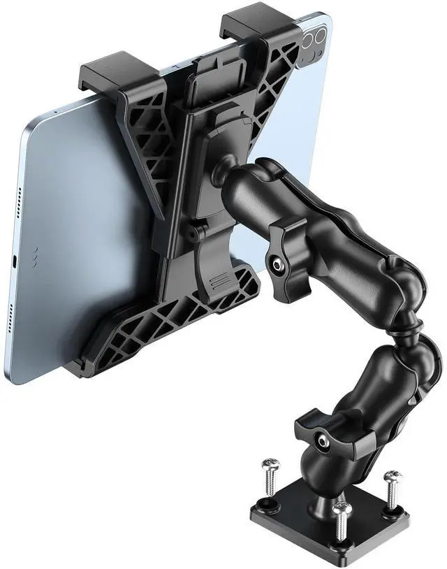 Main image of Tablet Holder for Truck, Heavy Duty iPad Mount for Drill Base 360°Adjustable 2-Stage Arm Car Stand for All 7" - 11.5" iPad Pro,Mini,Samsung Tab,Nexus, Great for Desks,Wall, Businesses