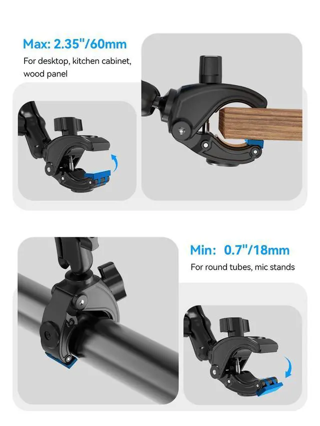 Alt view image 7 of 7 - Magnetic Tablet Holder for Mic Stand,360° Adjustable Microphone Music Stand Phone Holder Mount,Tablet Mount Clamp for Peloton Bike,Treadmill, Stroller, Cabinet, Fits MagSafe, All Tablets,Phones